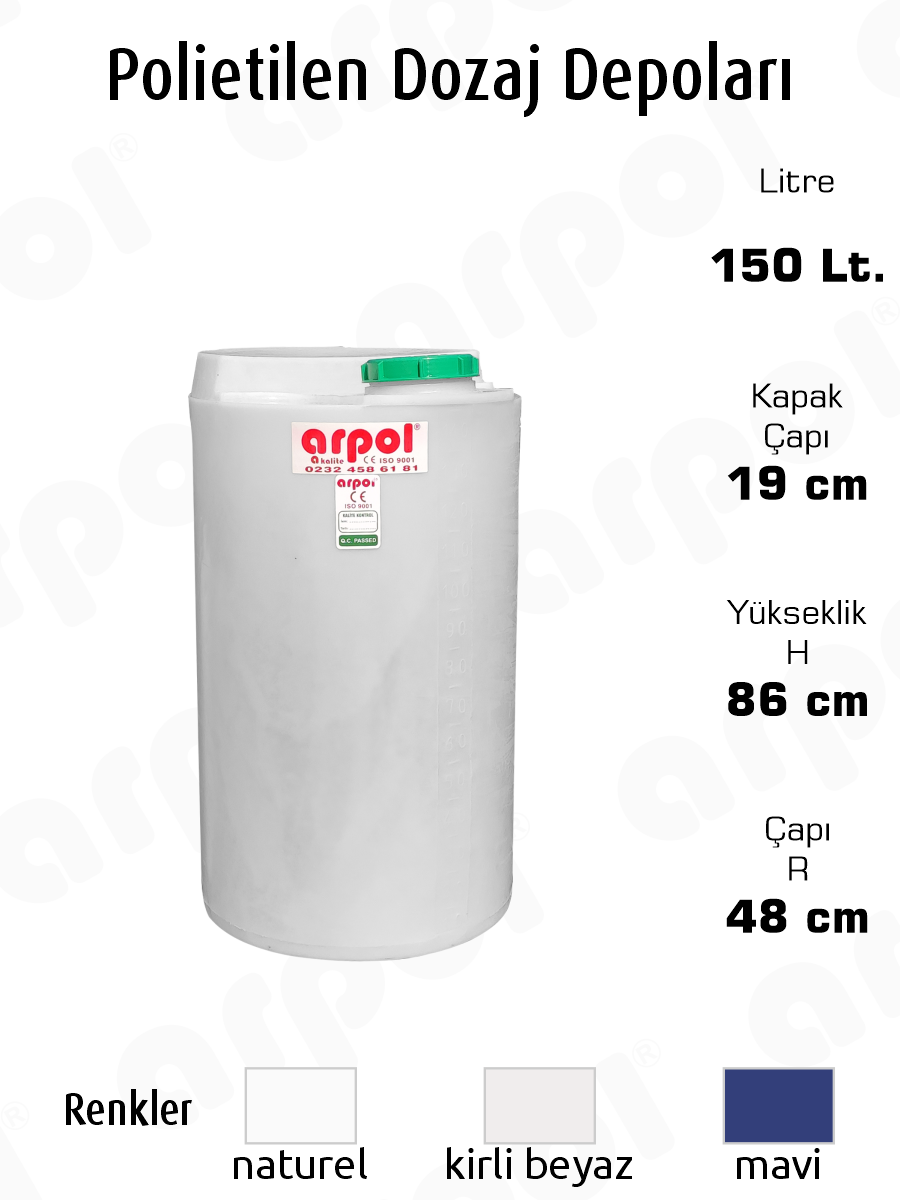 polietilen dozaj su depolar� 150 lt